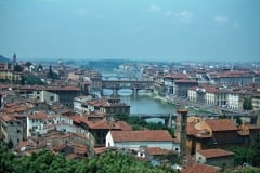 May 1981 | Arno River with Ponte Vecchio from Piazzale Michelangelo, Florence, Italy