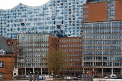 April 1, 2022 | Elbphilharmonie from Jan-Fedder Promenade, Hamburg, Germany