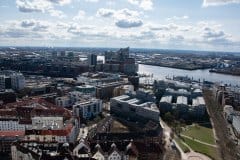 April 2, 2022 | View of city from Sankt Michaelis  church, Hamburg, Germany