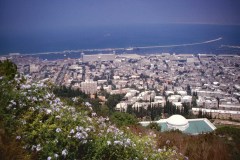 August 1984 | View from Bahá í gardens to Downtown Haifa, Israel