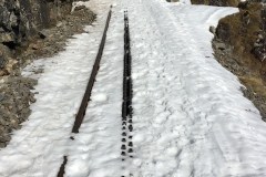 March 14, 2017 | Track of the Furka steam train near Oberwald VS, Switzerland