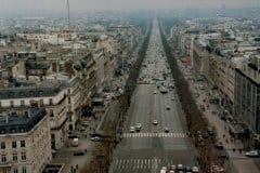 March April, 1988 | View from Arc de Triomphe to Av. des Champs-Élysées, Paris, France